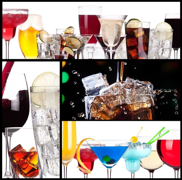 Set van alcoholhoudende cocktails — Stockfoto