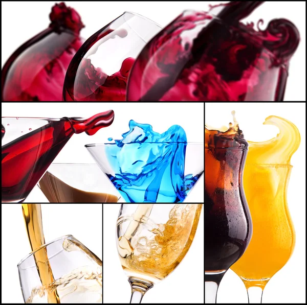 Collage con cócteles de alcohol — Foto de Stock