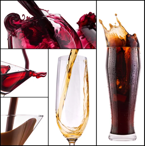 Collage con cócteles de alcohol — Foto de Stock