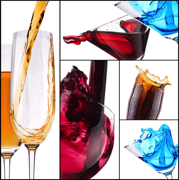 Collage with alcohol cocktails — Stock Photo, Image