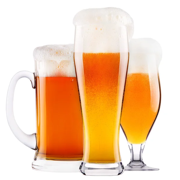Frosty fresh beer with foam — Stock Photo, Image