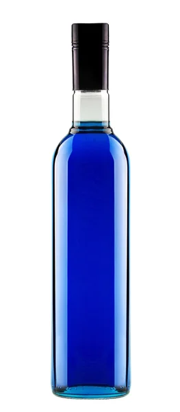 Garrafa cheia de coquetel alcoólico azul — Fotografia de Stock