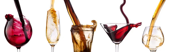 Alkoholische Getränke Set mit Spritzer — Stockfoto
