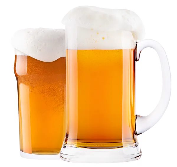 Frosty fresh beer with foam — Stock Photo, Image