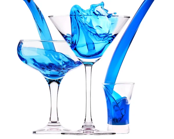 Blauer Curaçao Cocktail Splash — Stockfoto