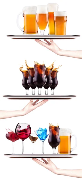 Aantal verschillende alcoholische dranken en cocktails — Stockfoto