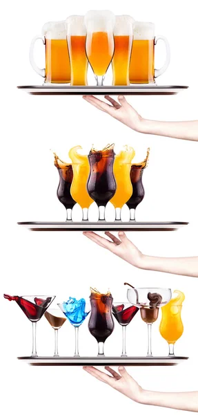 Aantal verschillende alcoholische dranken en cocktails — Stockfoto