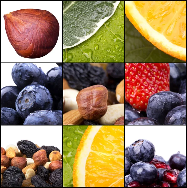 Collage of tasty summer fruits — Stock Photo, Image