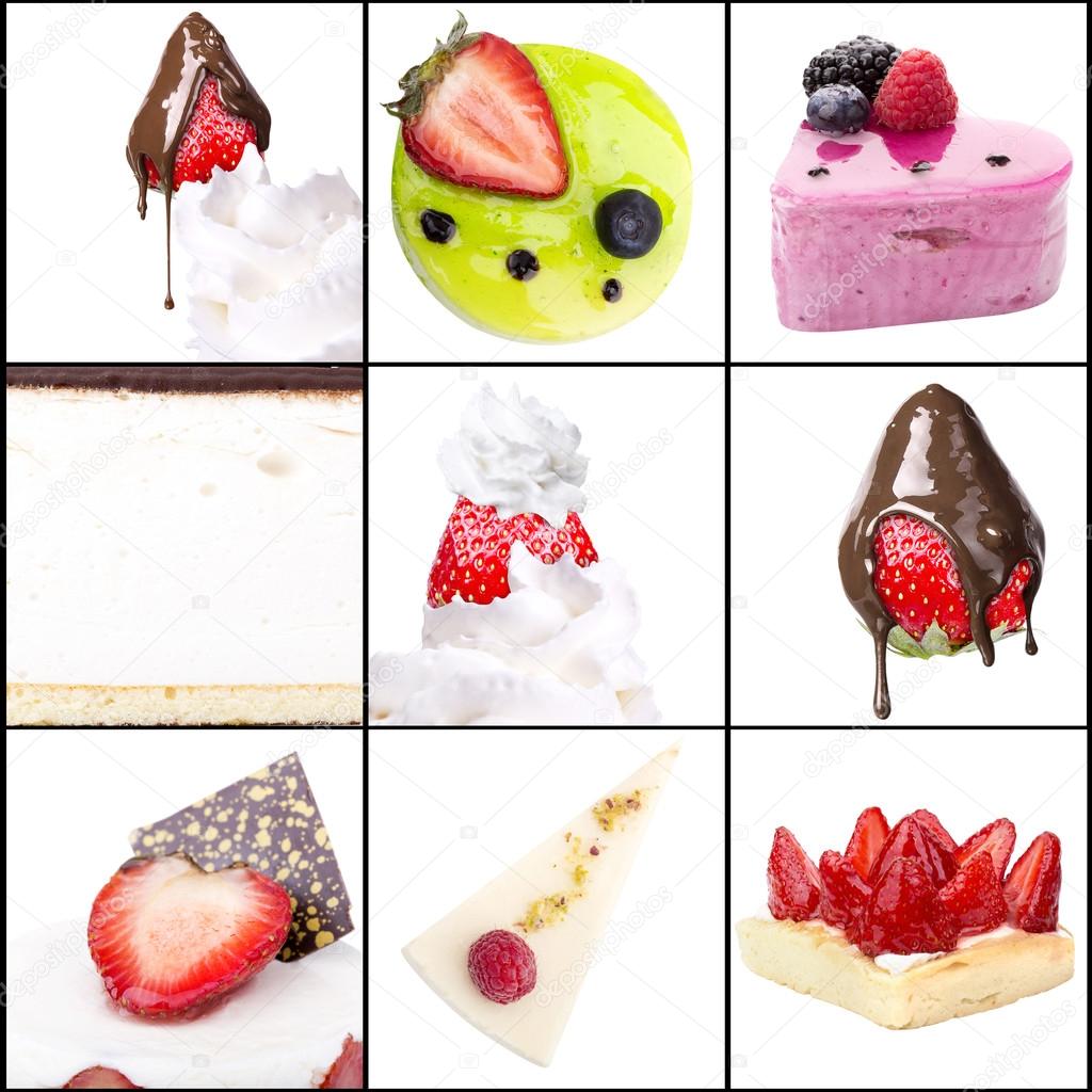 collage of tasty desserts