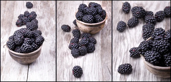 Fresh Ripe Blackberries with water drops — Stock Photo, Image