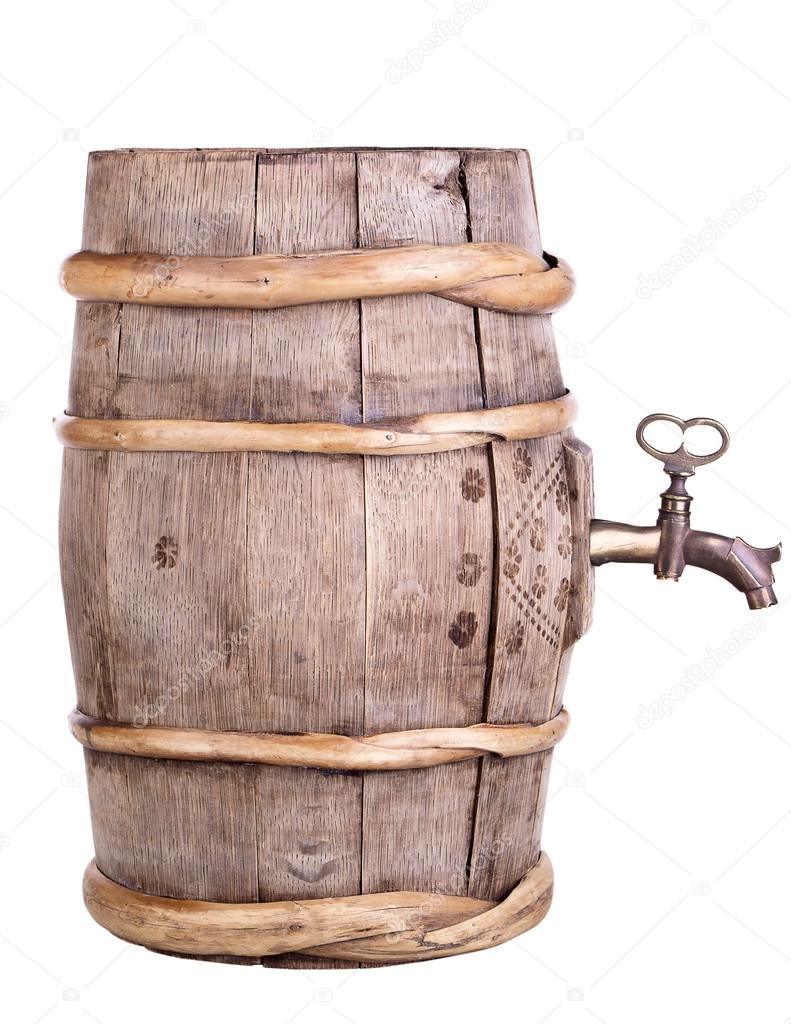 Wine barrel with faucet