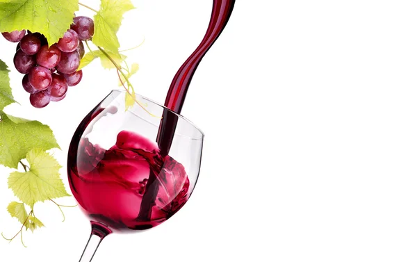 Glass with red wine splash — Stock Photo, Image