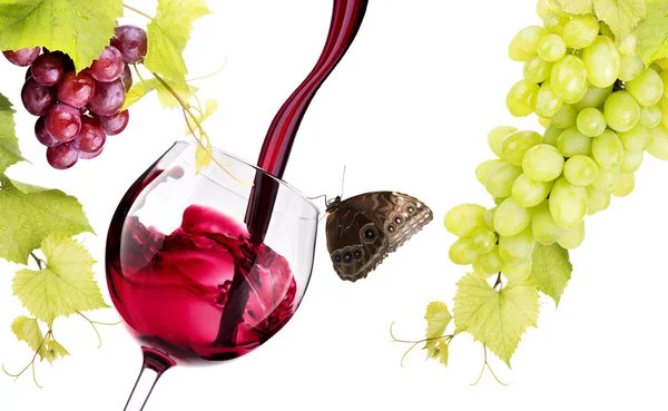 Glass with red wine splash — Stock Photo, Image