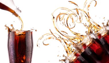 splash arka plan taze cola içecek