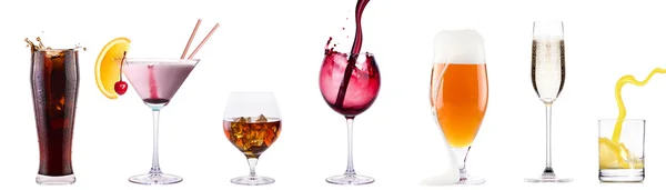 Farklı alkollü içecekler ve kokteyller — Stok fotoğraf