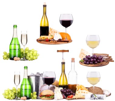 farklı alkollü içecekler ve gıda