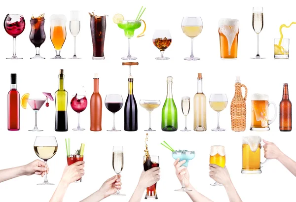 Different images of alcohol isolated — Stock Photo, Image