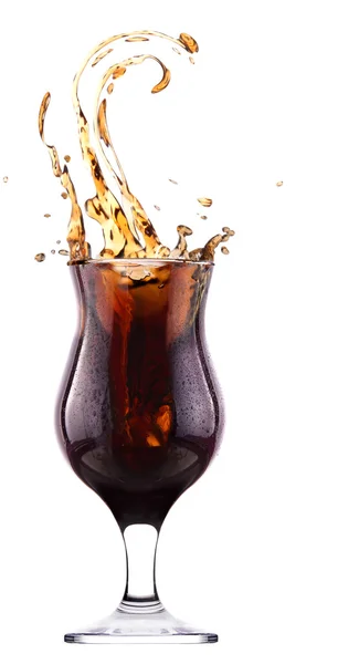 Cola frais fond de boisson avec éclaboussure — Photo