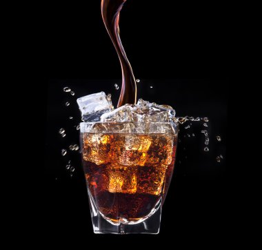 arka plan buz ile taze cola içecek