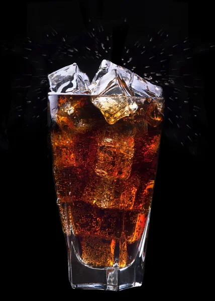 Fresh cola drink background with ice — Stock Photo, Image