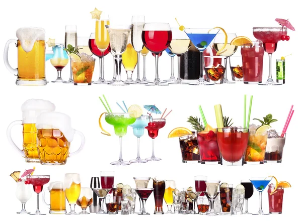 Jiný alkohol pije sada izolovaných — Stock fotografie