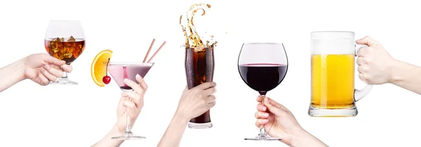 Collage con cócteles de alcohol — Foto de Stock