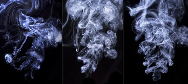 Humo de cigarro abstracto en negro —  Fotos de Stock