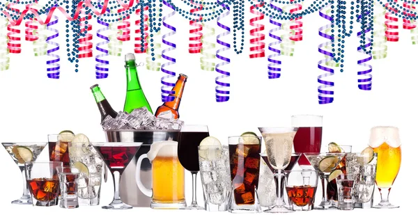 Different alcohol drinks - holiday concept — Stock Photo, Image