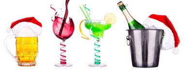 farklı alkollü içecekler izole ayarla