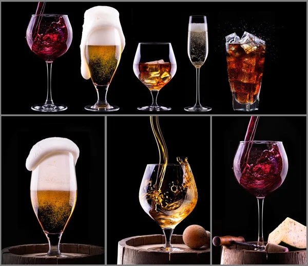 Olika bilder av alkohol — Stockfoto