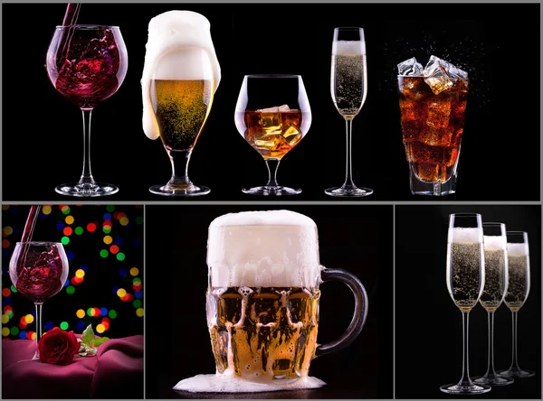 Unterschiedliche Bilder von Alkohol — Stockfoto