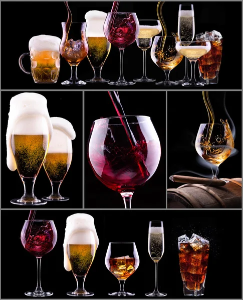 Olika bilder av alkohol — Stockfoto