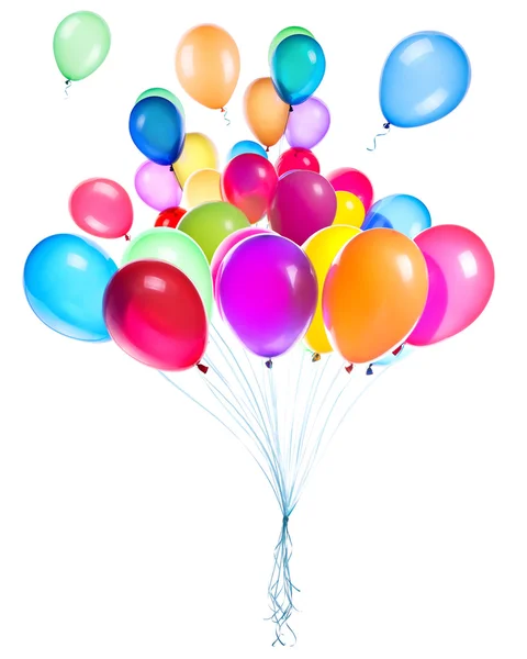Flygande ballonger isolerade — Stockfoto