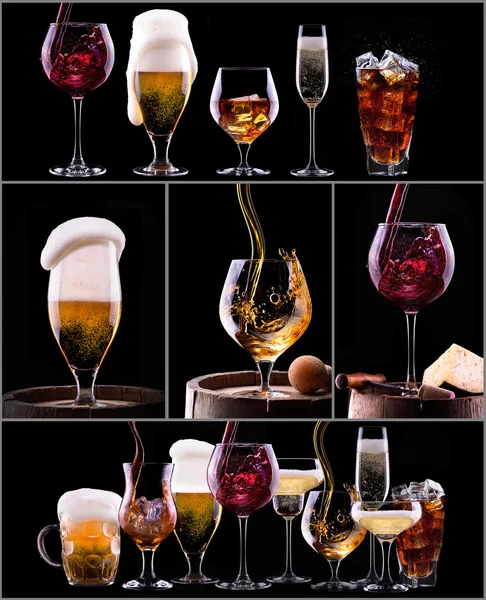 Diferentes imágenes de alcohol — Foto de Stock