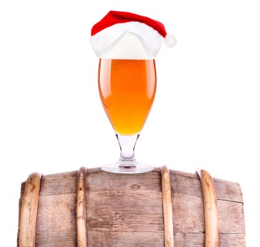 bira ve santa Claus şapka