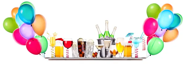 Different images of alcohol on a tray — Stock Photo, Image