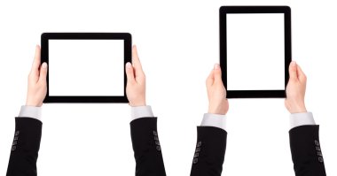 dokunmatik ekran tablet bilgisayarı el ile