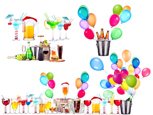 Diverse immagini di alcol con palloncini — Foto Stock