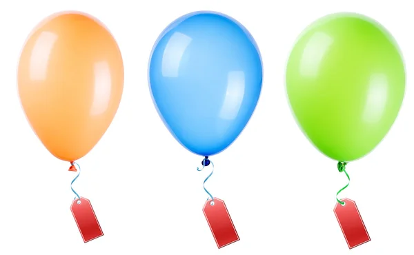 Etykiety wiszące na kolor balon — Zdjęcie stockowe