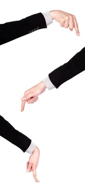 Üzletember ujjal mutatva, vagy megható — Stock Fotó