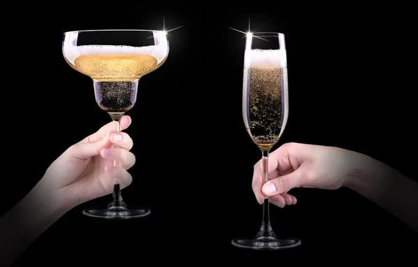 Hand waardoor toast met champagne glas — Stockfoto