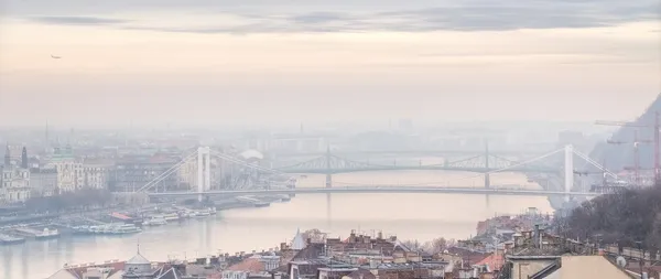 Panoramisch uitzicht stad Boedapest — Stockfoto
