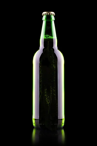Üveg sört, csepp — Stock Fotó