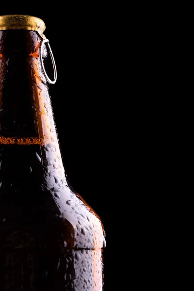 Üveg sört, csepp — Stock Fotó