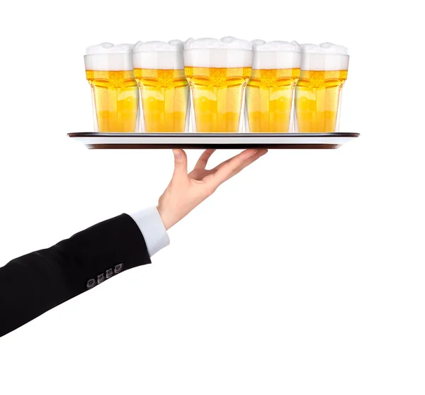 Frostiges Glas leichtes Bier — Stockfoto