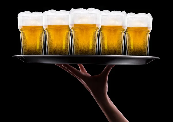 Orosená sklenice lehkého piva — Stock fotografie