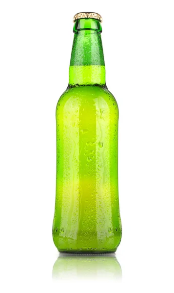 Frostige Flasche leichtes Bier — Stockfoto