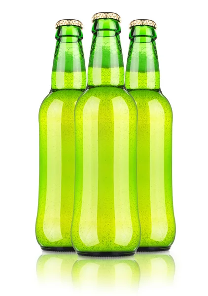 Frostige Flasche leichtes Bier — Stockfoto