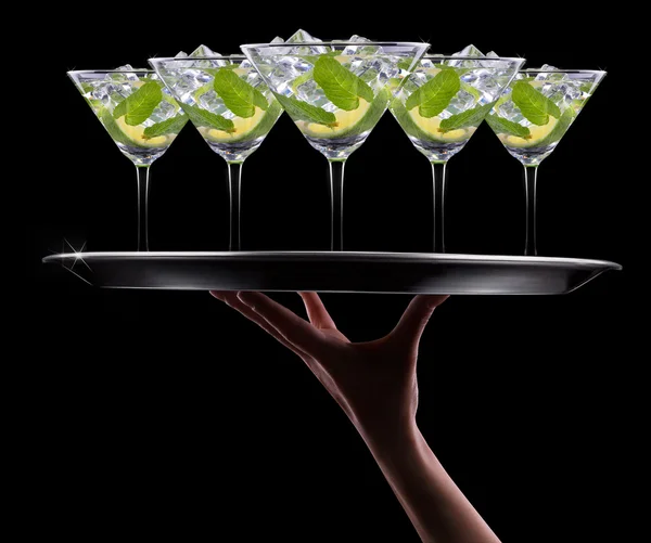 Cocktail mojito op een zwart — Stockfoto