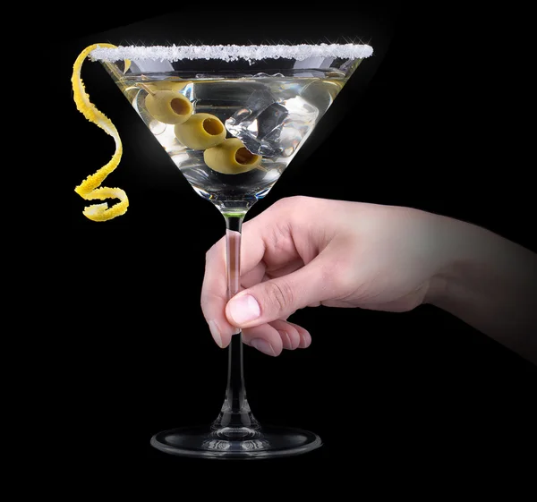 Koktejl martini na černém — Stock fotografie